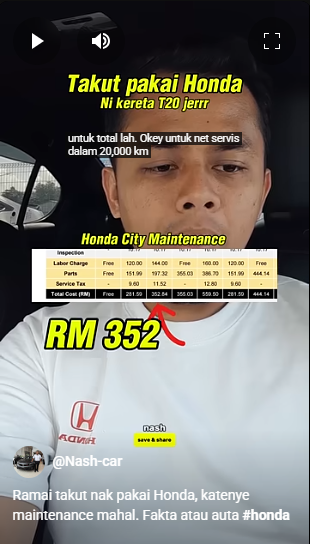Ramai takut nak pakai Honda.